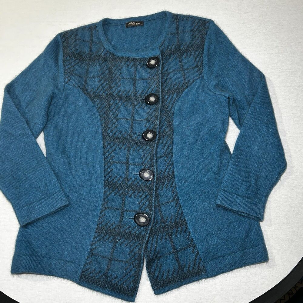 McDonald New Zealand women's cardigan in possum, merino & mulberry silk, Size XL
